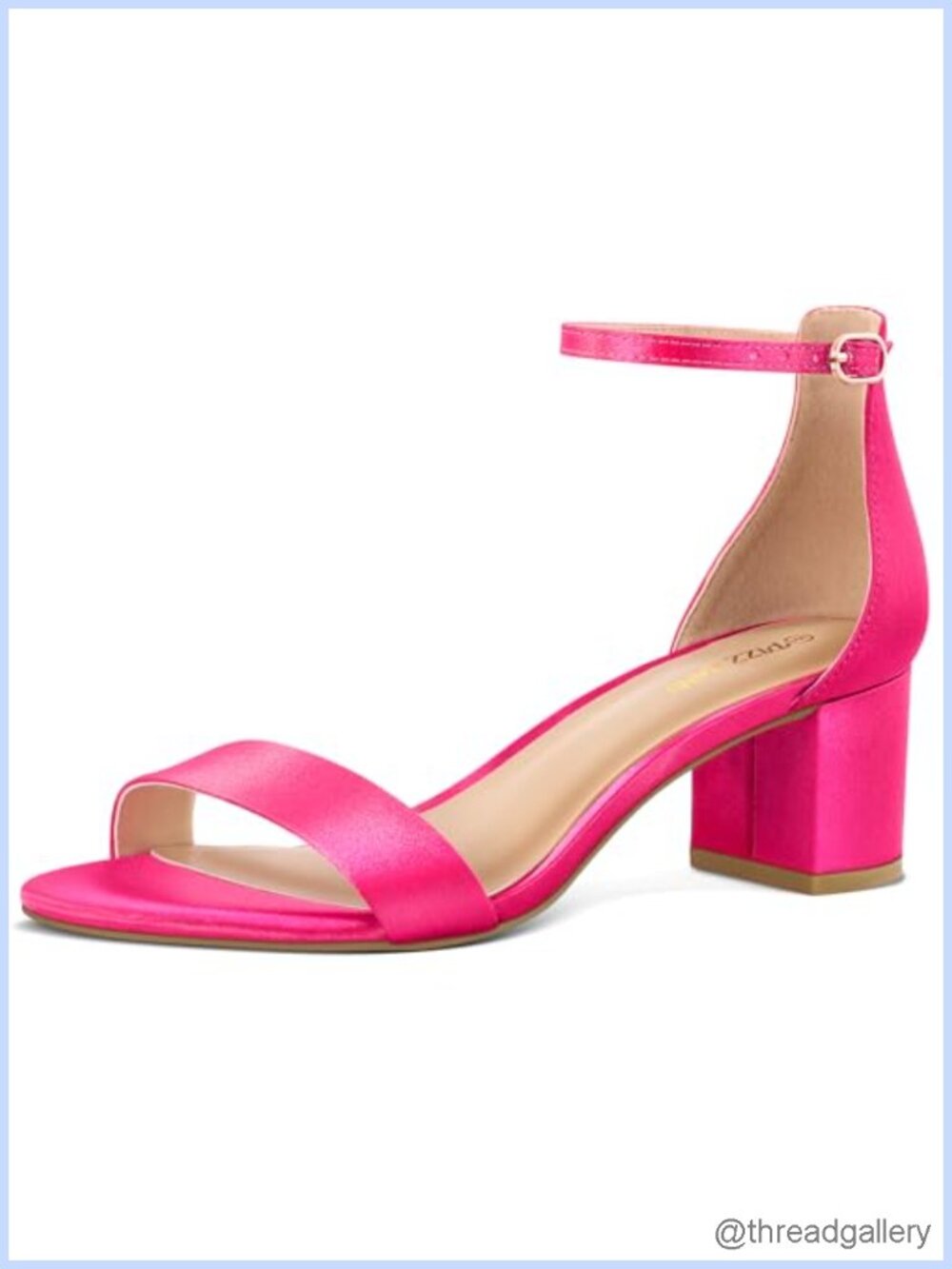 Women's Low Block Chunky Heel Sandals Open Toe Ankle Strap 2 Inch Heel